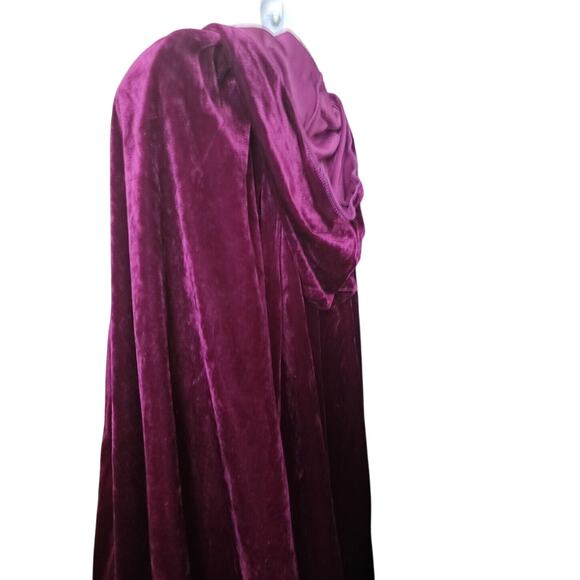 Halloween Vampire Witch Hooded Cloak Full Long Velvet Cape Cosplay Costumes - Picture 7 of 8